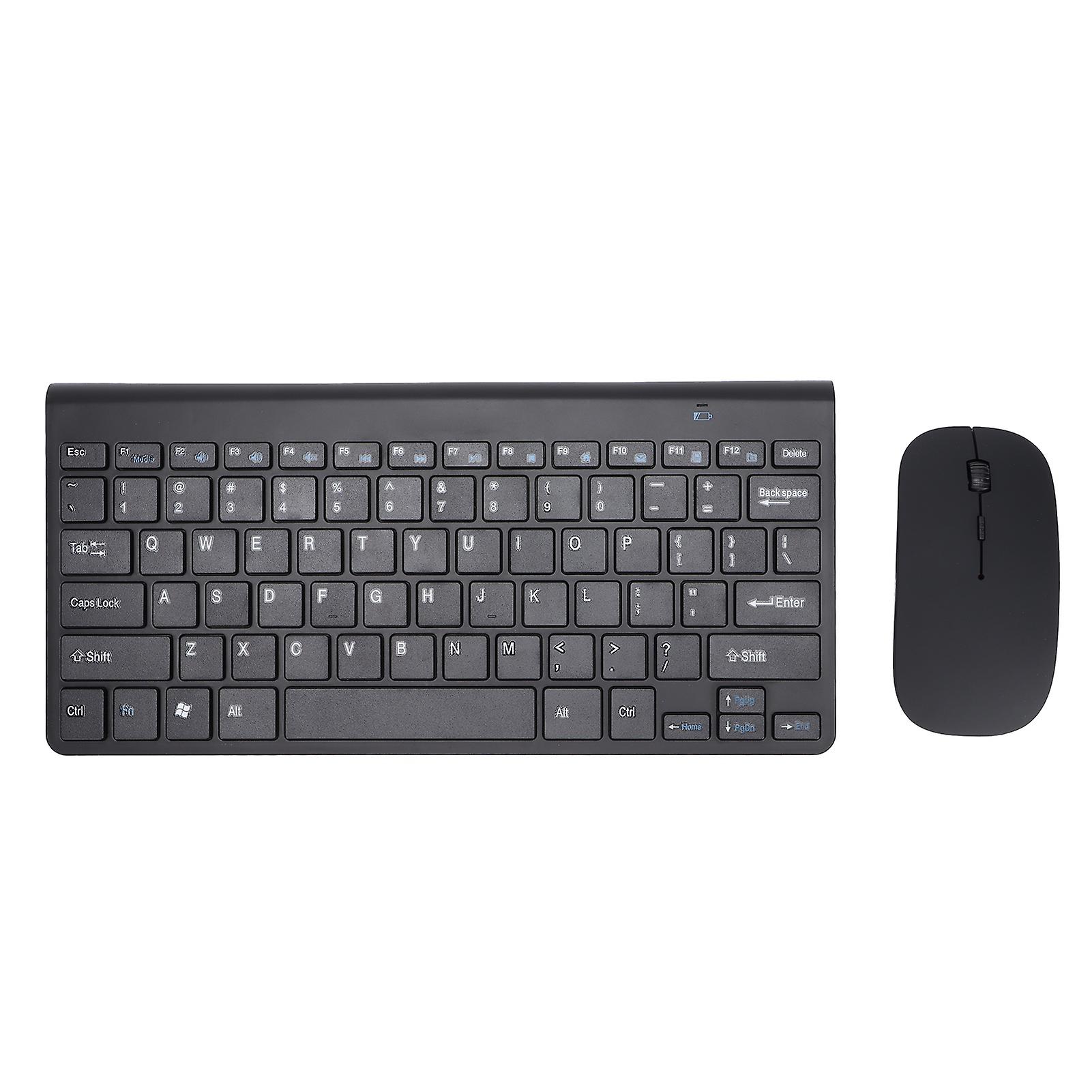 Keyboard Mouse Combo Wireless 2.4G USB Ultraslim Portable Ergonomic Wearproof Keyboard and Mouse for Notebook ComputerBlack