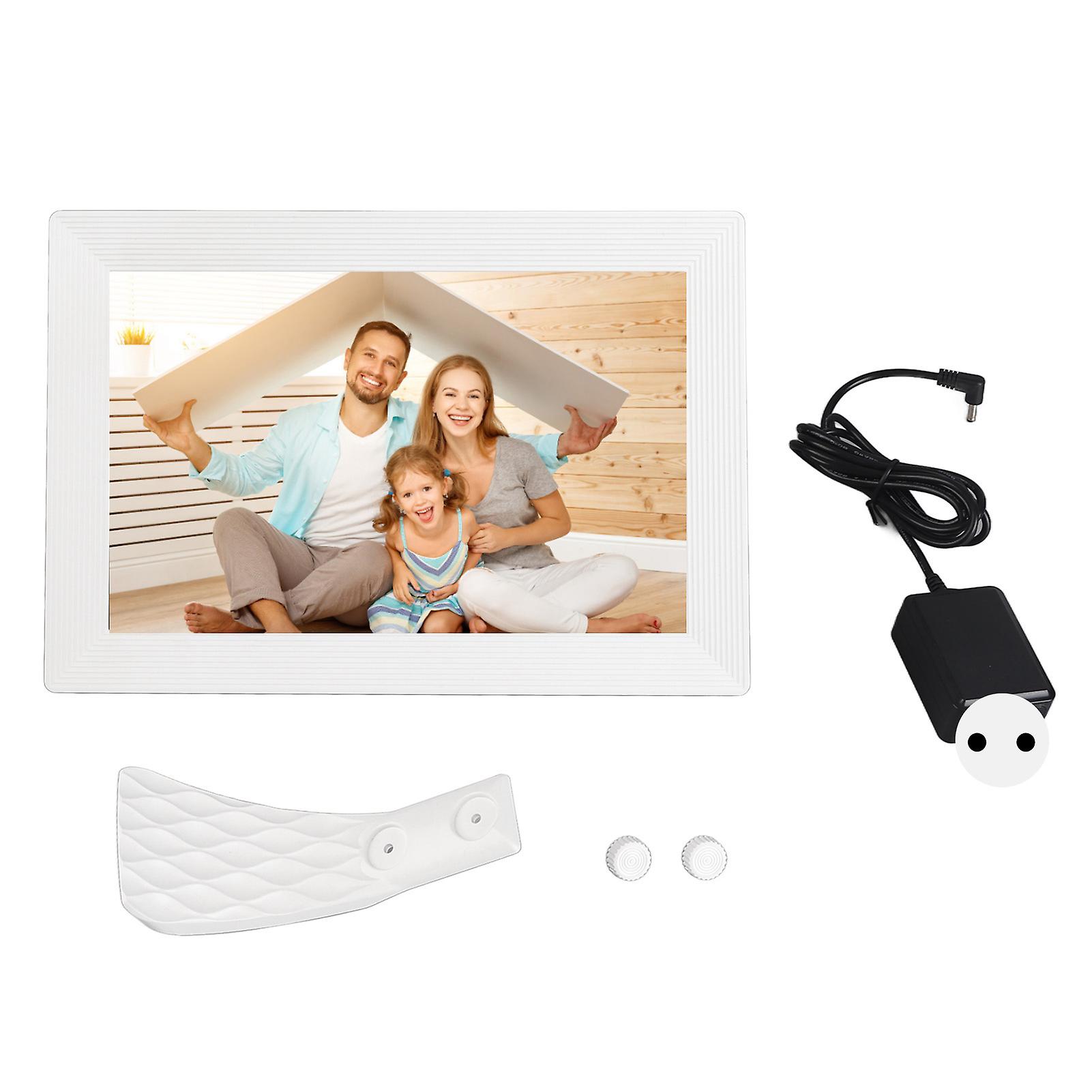10.1" WiFi Digital Photo Frame: High-Res Touchscreen, Cloud Sharing, White Finish