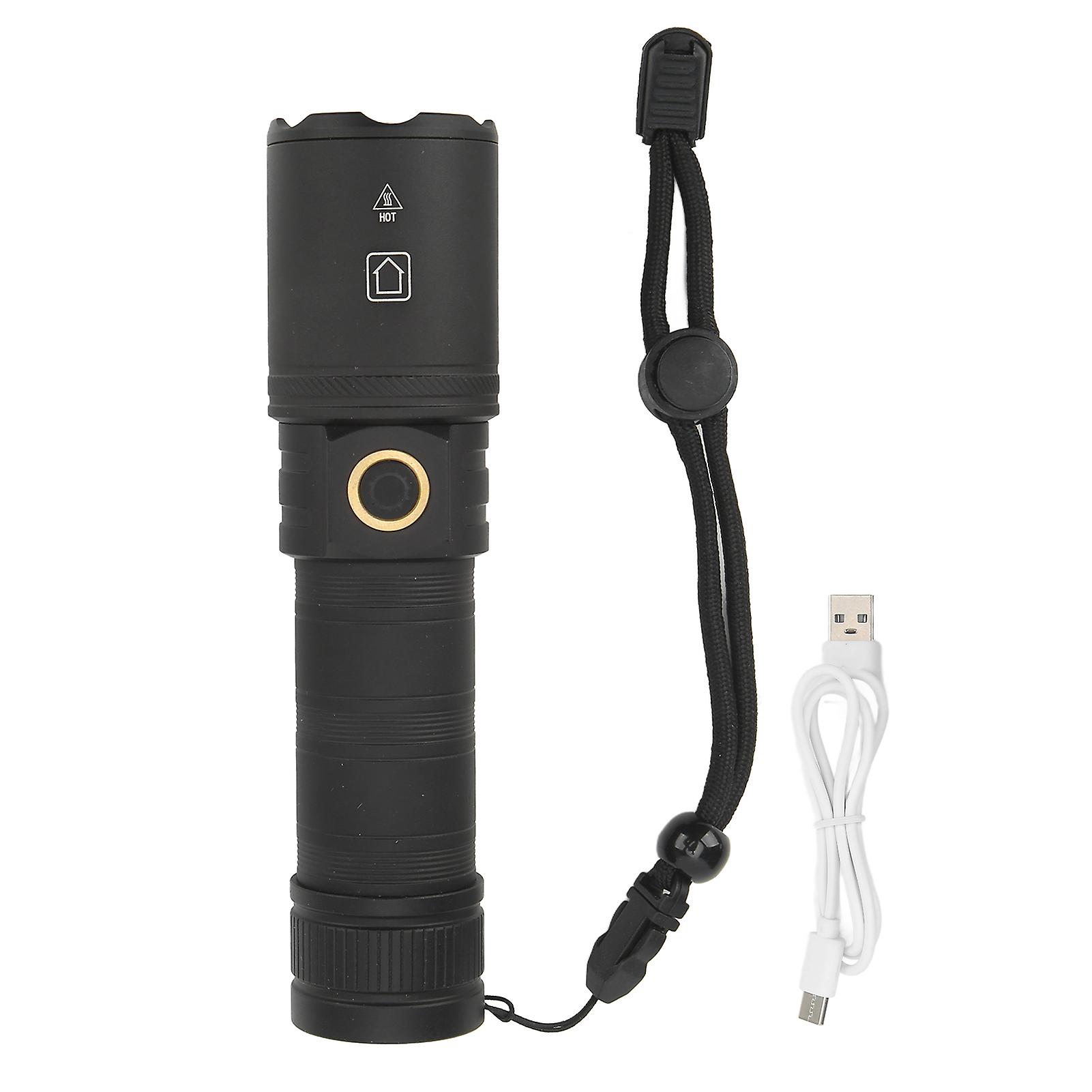 Compact XHP70 Zoom Flashlight with 3 Modes & Waterproof Design for Camping