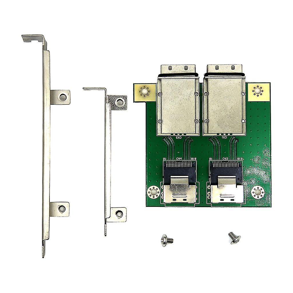 Dual Mini Sas26p Sas-sff-8087 To Sff-8088 Adapter Board In Pci Bracket