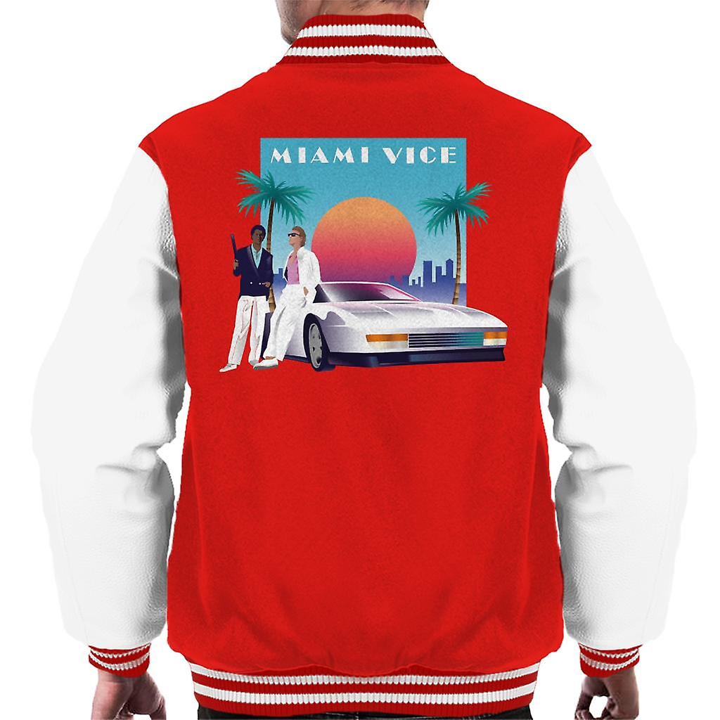 Miami Vice Sunset Men's Varsity Jacket