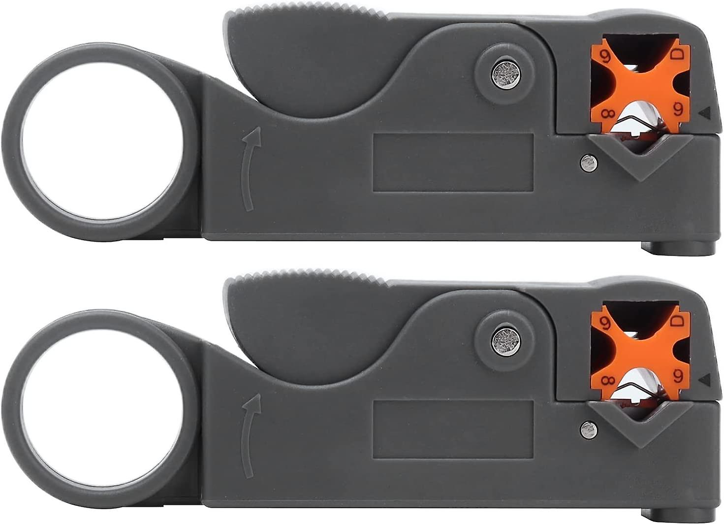 Wire Stripper,Double Blade Design Coax Coaxial Cable Stripping Tool Set Kit(2pcs, gray)