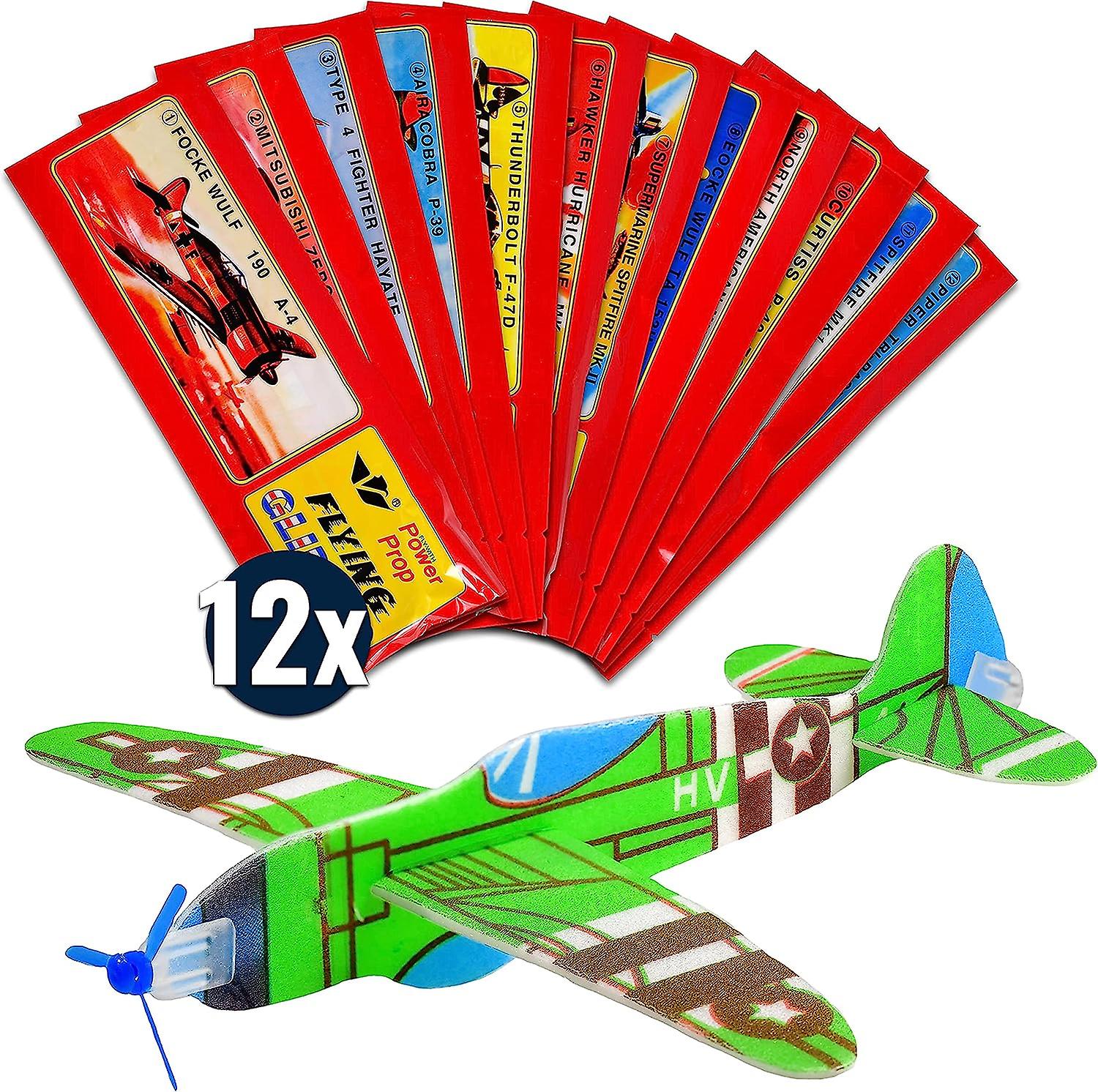 12 styrox-liitovarren setti, lentäjän heittovarusteet. Ihanteellinen lahja lasten syntymäpäiväjuhliin tytöille ja pojille.