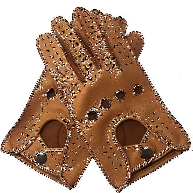 Mode Männer Hirschleder Handschuhe Fahrhandschuh Solid Erwachsene Fäustlinge Echtes echtes Leder-YUHAO