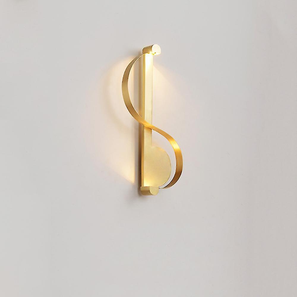 S Type Copper Wall Lamp Led Double Color D7.1*h15inch Copper Lamp Body With Light Source