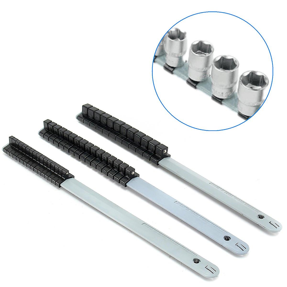3Pcs Socket Rack Storage Divider Rail Tray Holder Shelf Organizer 1/4 3/8 1/2 Inch