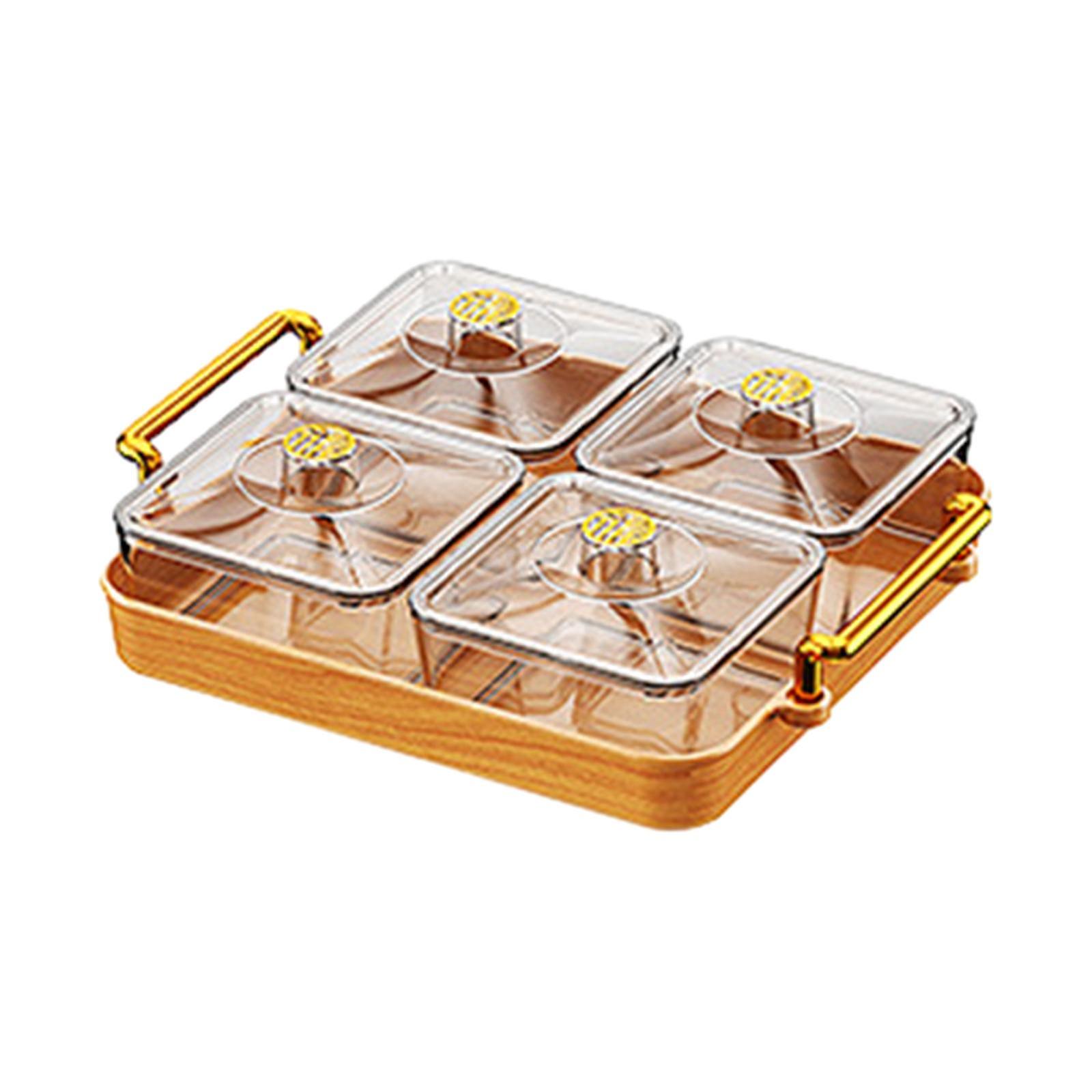 Fach Serviertablett mit Deckel Vorspeise Dessert Tablett Transparente Abdeckung Candy Nut Behälter für Familienessen Mehrzweck