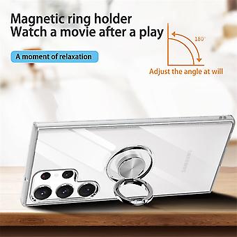 Magnetic Ring Holder Case For Samsung Galaxy S23 Ultra, Soft Silicone  Transparent TPU Shockproof Cover | Fruugo UK