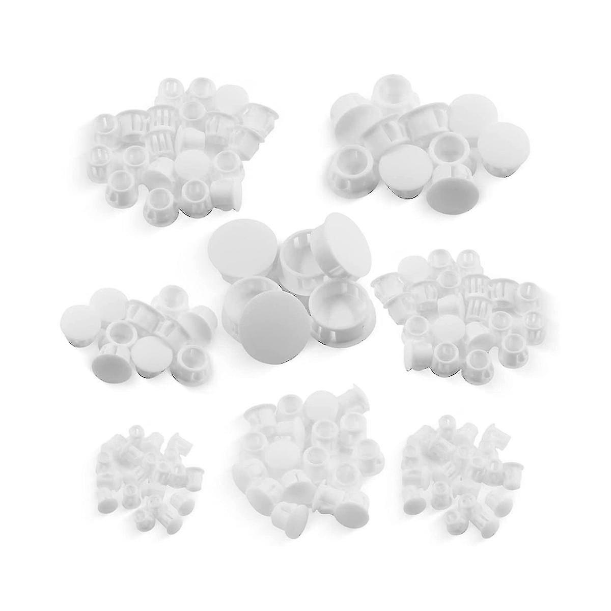 8 størrelser Plastic Hole Plugs Sortiment Flush Type Snap In Låserør Hole Plugger Møbler Post Pip Zy
