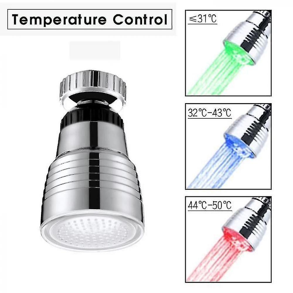 Garden Hose Fittings Valves 3 Color Swivel Rgb Led Tap End Cap Temperature Sensor