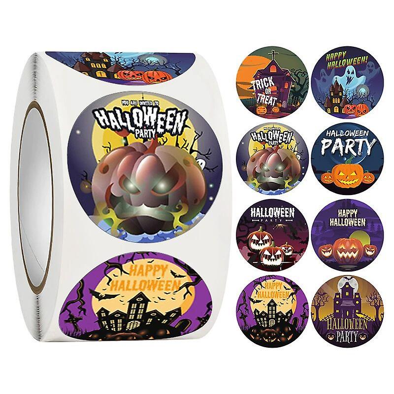2X 500pcs 8 Patterns Halloween Party Halloween Stickers Gift Tags