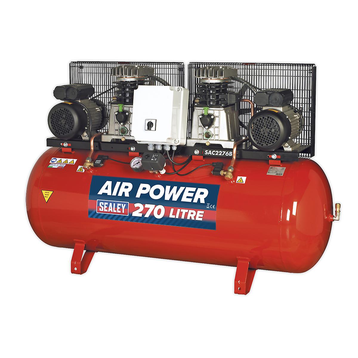 Sealey Sac2276B Compressor 270Ltr Belt Drive 2 X 3Hp With Cast Cylinders