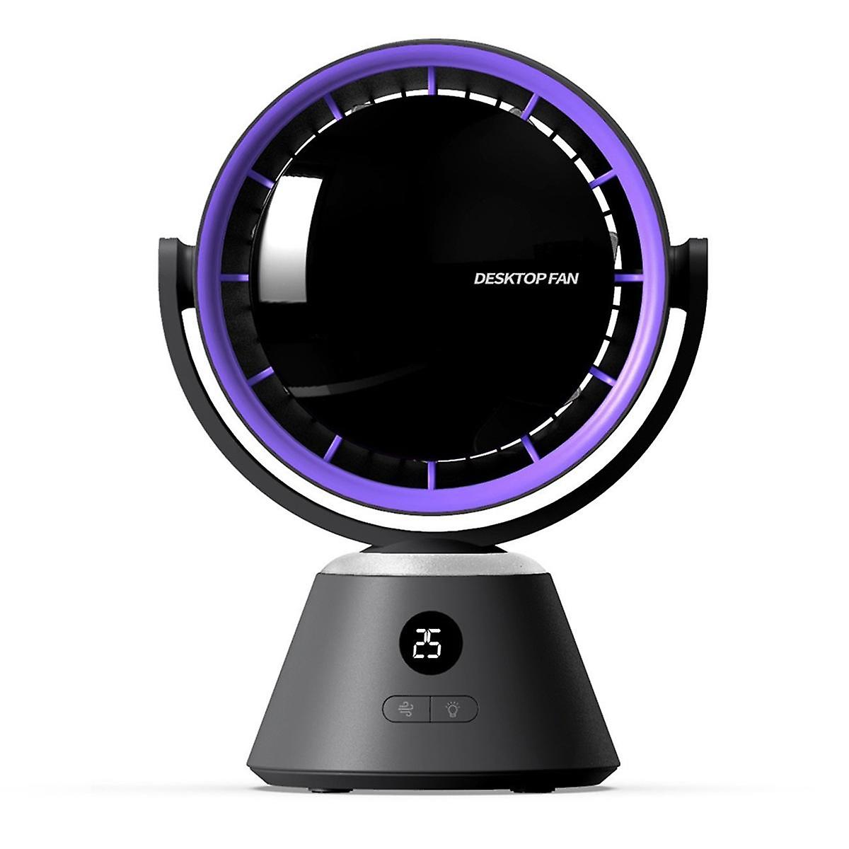 High-Speed Turbo Fan Shaking Head with Light, Digital Display, High Wind Power, Tabletop Circulatio