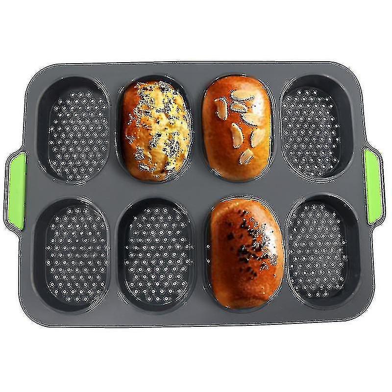 תבנית כיכר לחם תבנית אפייה, תבניות לחם סיליקון 13.6x9.4 אינץ ', תבנית מיני כיכר לאפיית לחמניות