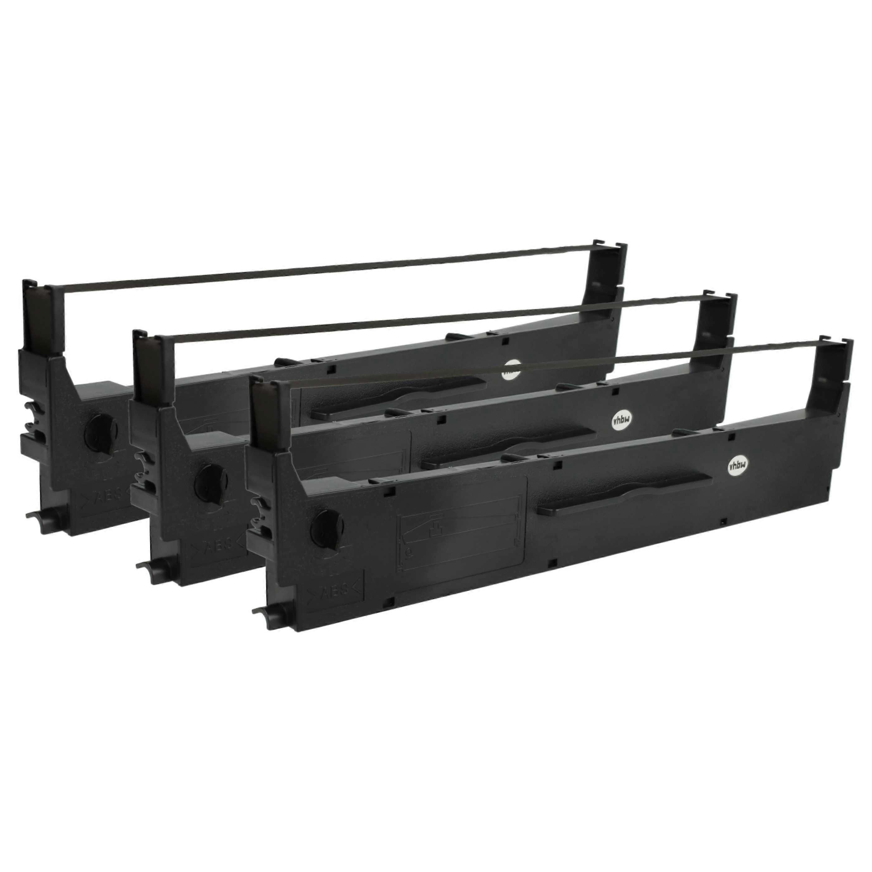 Ruban d’étiquetage vhbw 3x compatible avec Epson LX 400, LX 800, MX 80, LX 850, LX 300, LX 350, LX 300+, LX 300+, LX 300+II, Imprimante de reçus - Noir