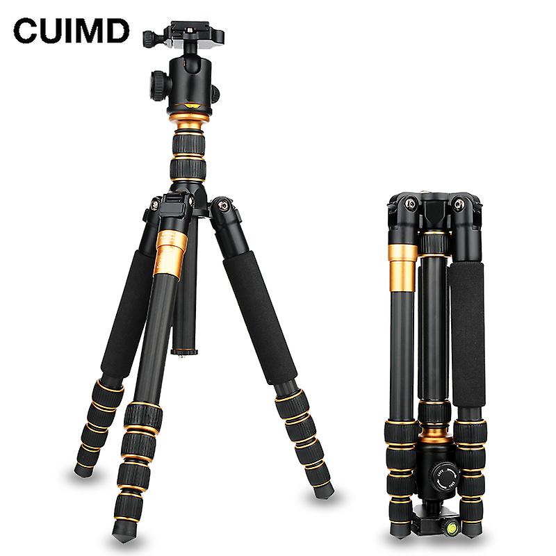 Tripod Monopod Ball Head Carbon Fiber Professional Portable Travel Lightweight for DSLR Digital Camera Stand Q666C 15kg Max Load