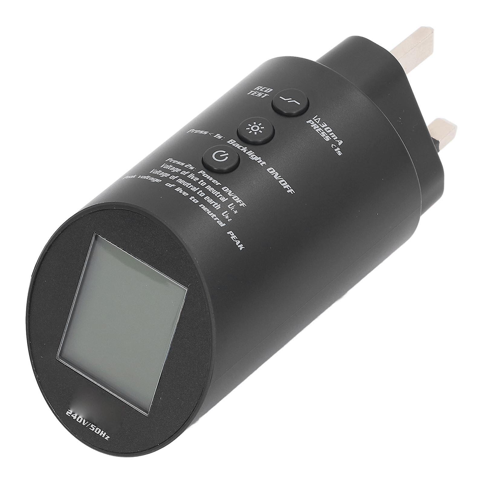 Outlet Tester Digital Display 3 Prong Electrical Receptacle Detector Socket Load Tester for Home UK Plug 220V