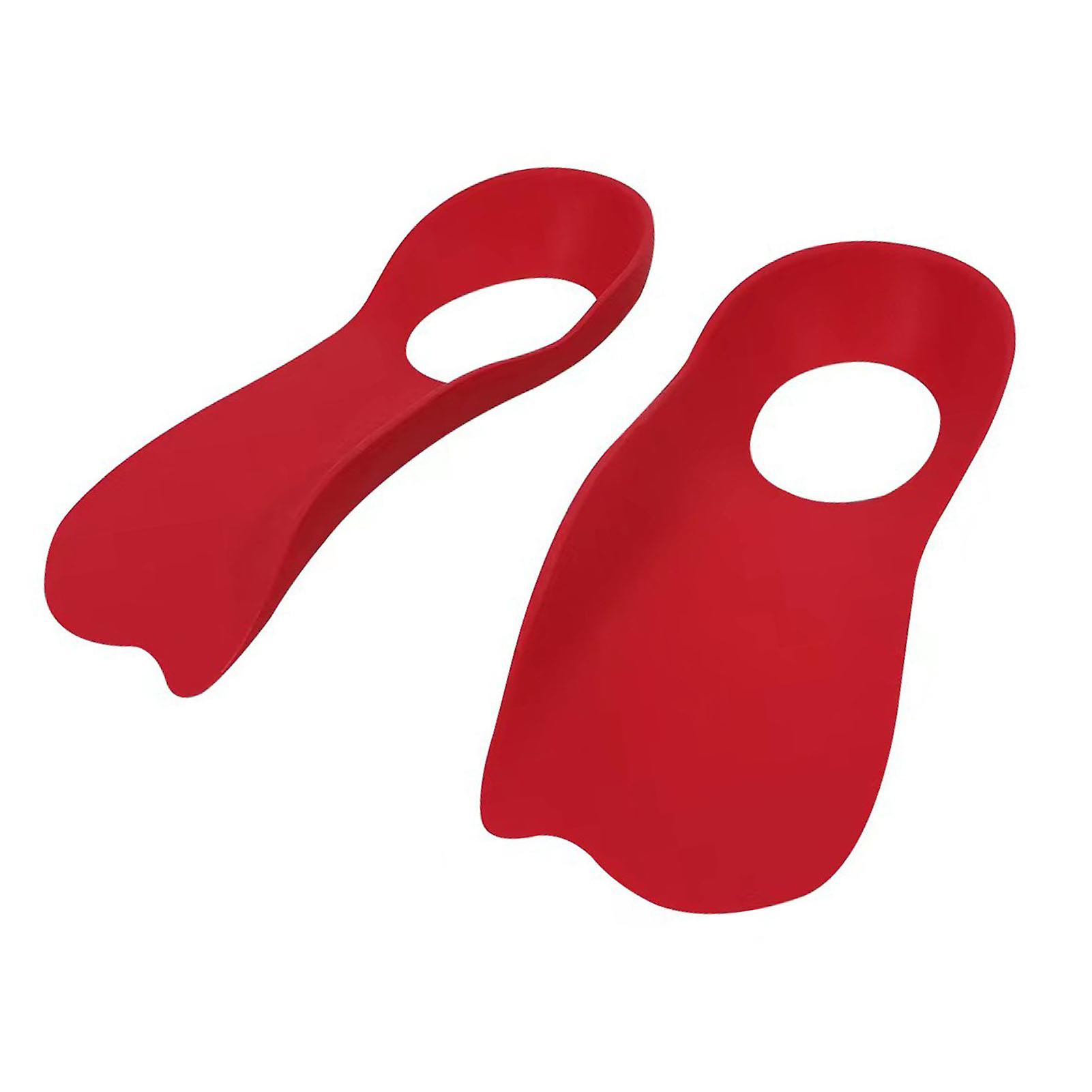 Flatfoot Orthopedic Heel Insoles Red M(35-39) with Arch Support