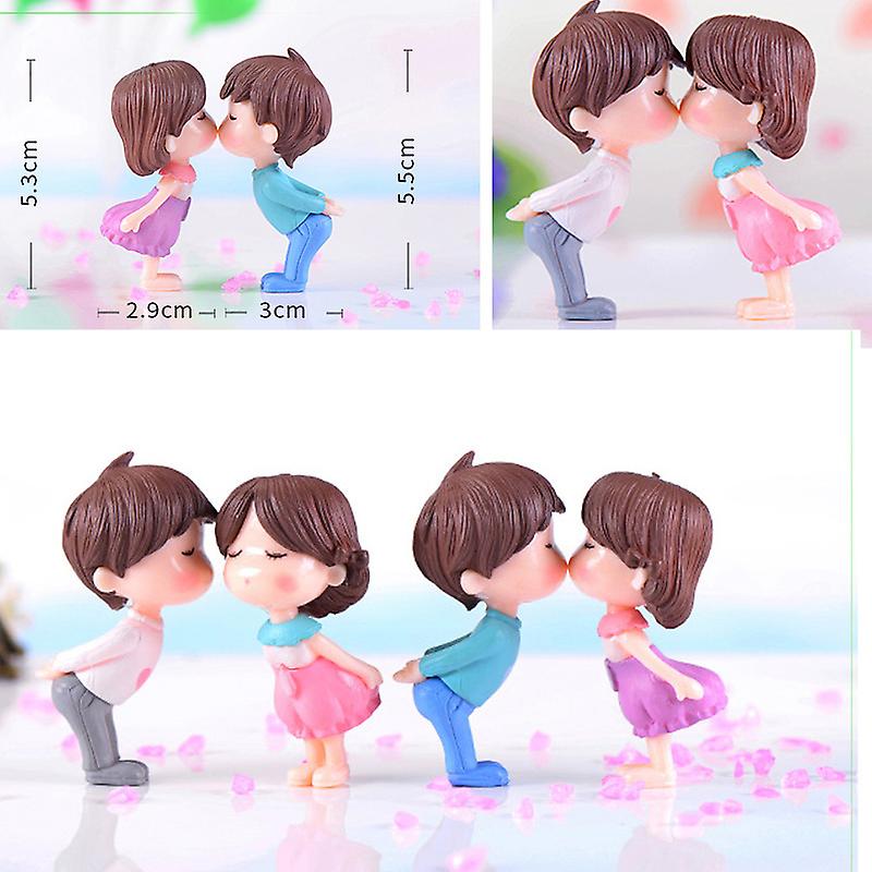 8 قطع جديدة تقبيل عشاق مصغرة مصغرة دمية دي تررم التماثيل الجنية حديقة ديكور عيد الحب هدية اكسسوارات المنزل
