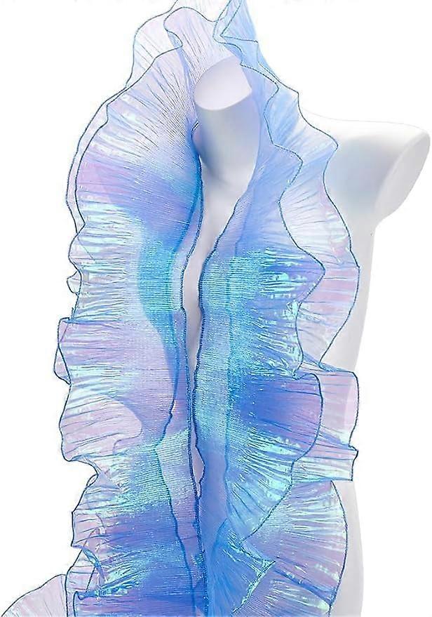 11Yards Organza Ruffled Fabric Ruffle Retro Organza Fabric Trim Edge Gather Ruffle Trim