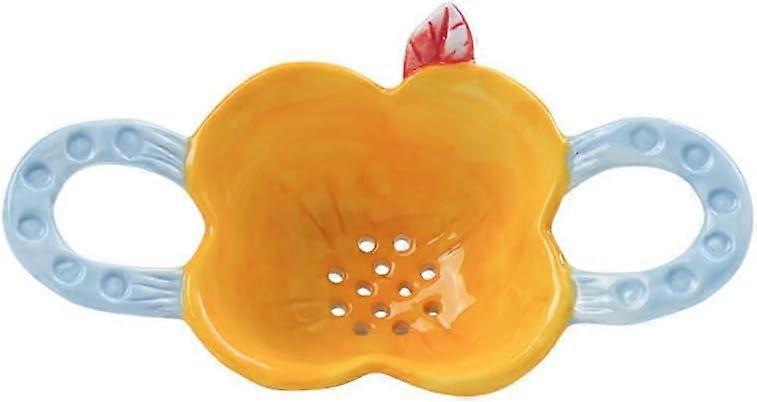 Tea Strainer Tea Filter Ceramic Flower Tea Steeper Tea Diffuser for Loose Tea with Handle -Yx