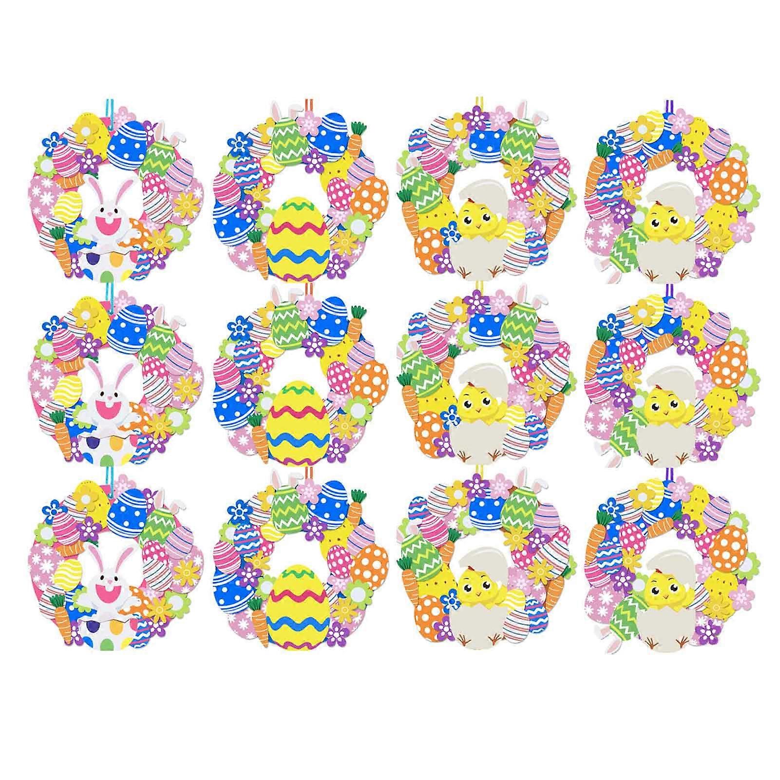 1 Set Easter Sticker Self-Adhesive Cartoon Egg Bunny Pattern Foam Stickers for Spring Home Party Decoration
