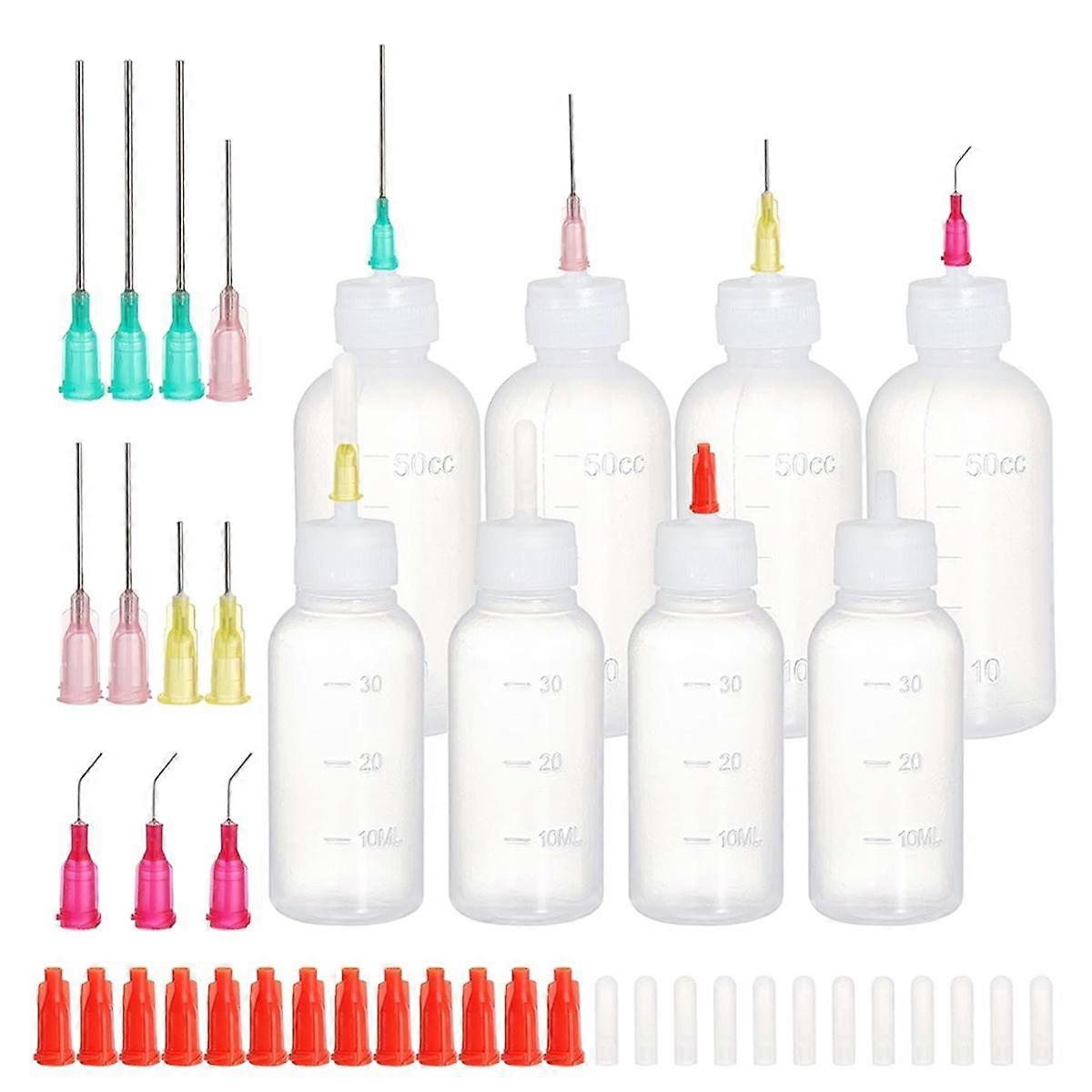 Precision Tip Applicator Glue Bottle, 30ml and 50ml Plastic Syringe Bottle Squeezable Bottlefor Pai