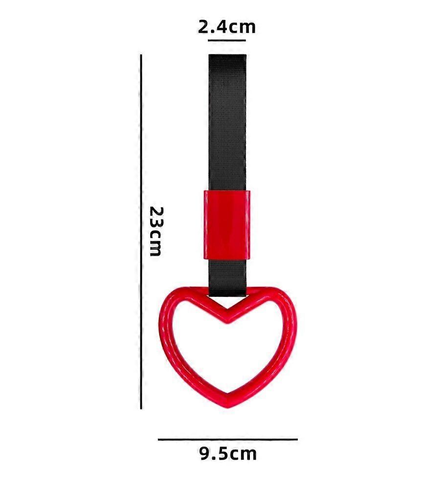 Car Rear Bumper Warning Loop Heart Pendant Auto Interior JDM Bus Handle Drift Pull Ring Charm Strap Car Styling Accessories