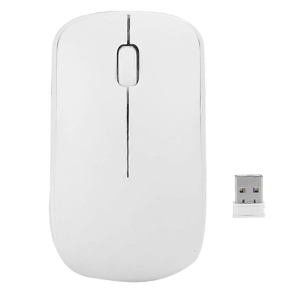 Wireless Mouse Mini Computer Accessories 2.4G 10‑Meter Receiving 1200DPI 3‑Button WhiteWhite-YM_Feb