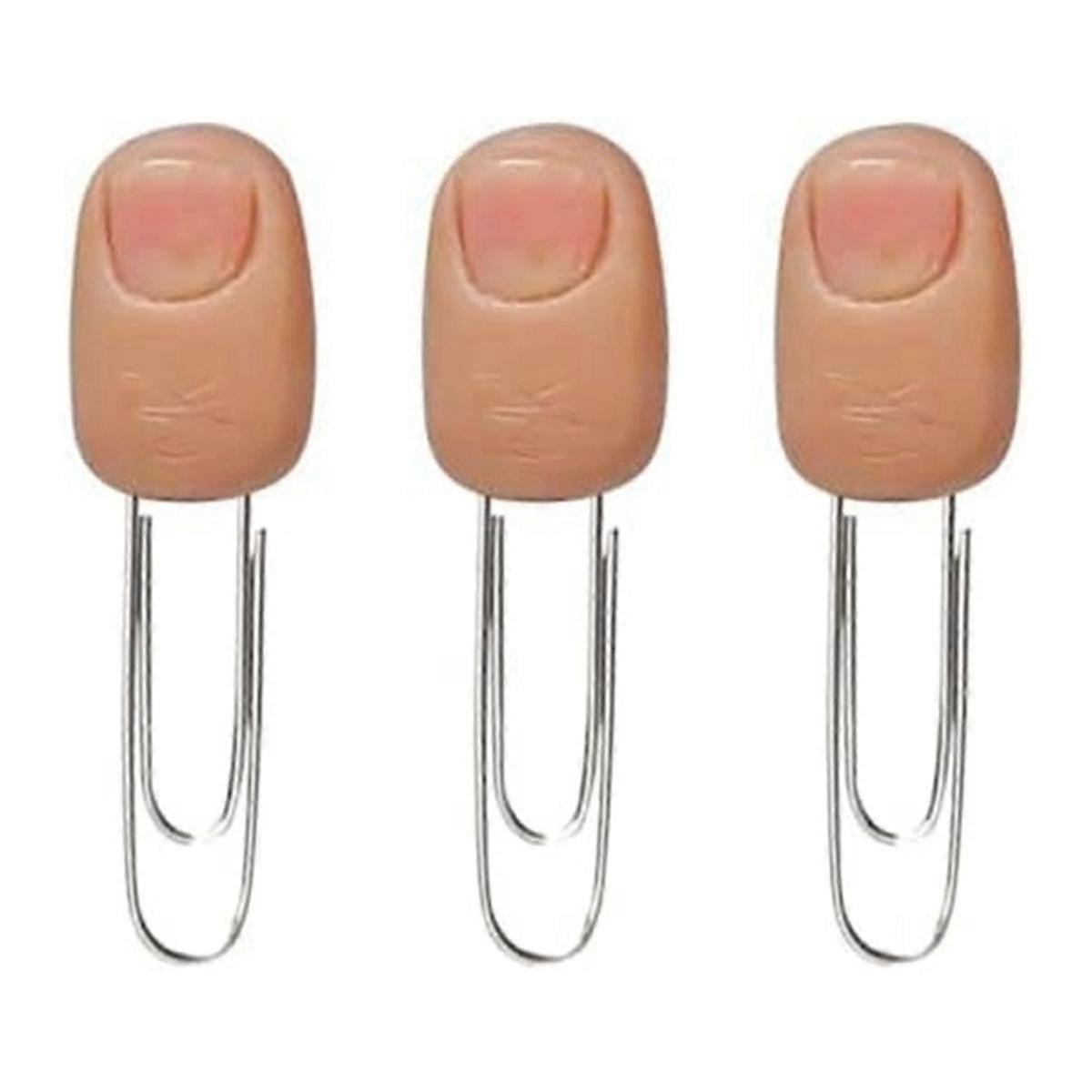 Marque-page de doigt réaliste, marque-page de doigt drôle, ensemble de marque-pages de trombone de doigt, doigt unique 3D Boo