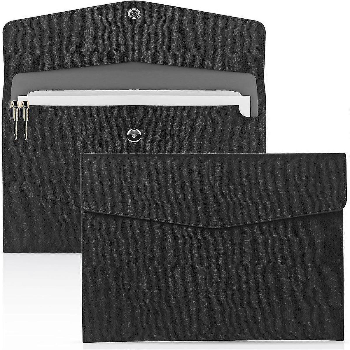2pcs Document File Folder, Waterproof Thin Pu Leather A4 Envelope Folder Expanding File Organizer P