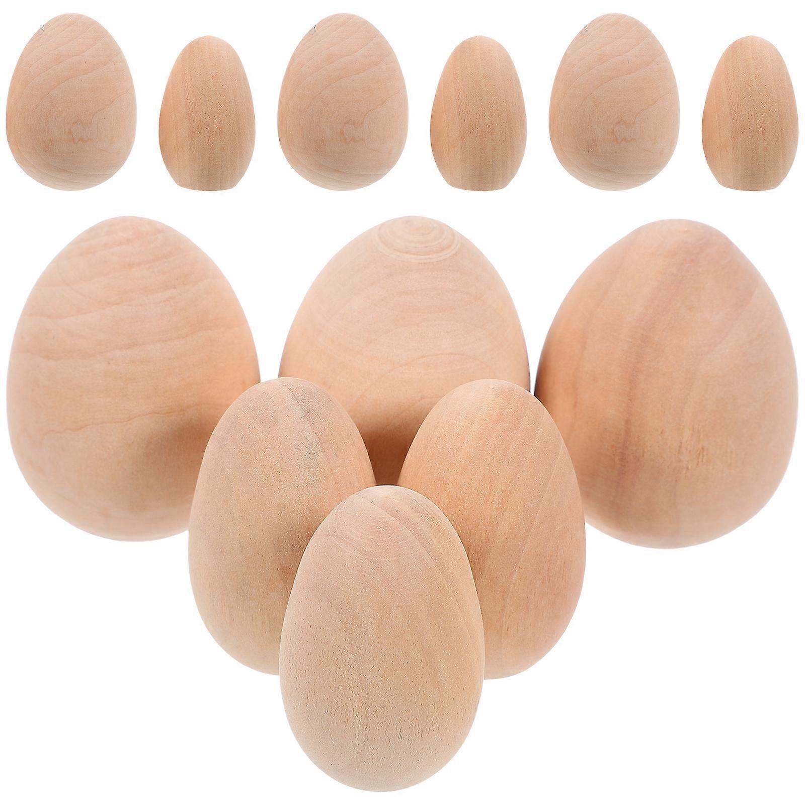 20pcs Artificial Eggs DIY Wood Eggs Fake Eggs Artificial Chicken Egg DIY Fake Egg Decorations