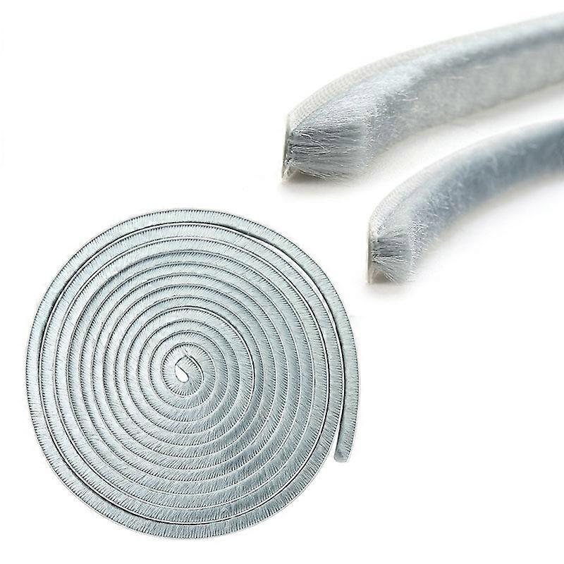 Sliding Door Brush Seal Strip 5 Meters Anti Draft Seal Self Adhesive Self Adhesive Broom Seal for Doors Windows for Gaps Between 2.5mm to 4.5mm Silver