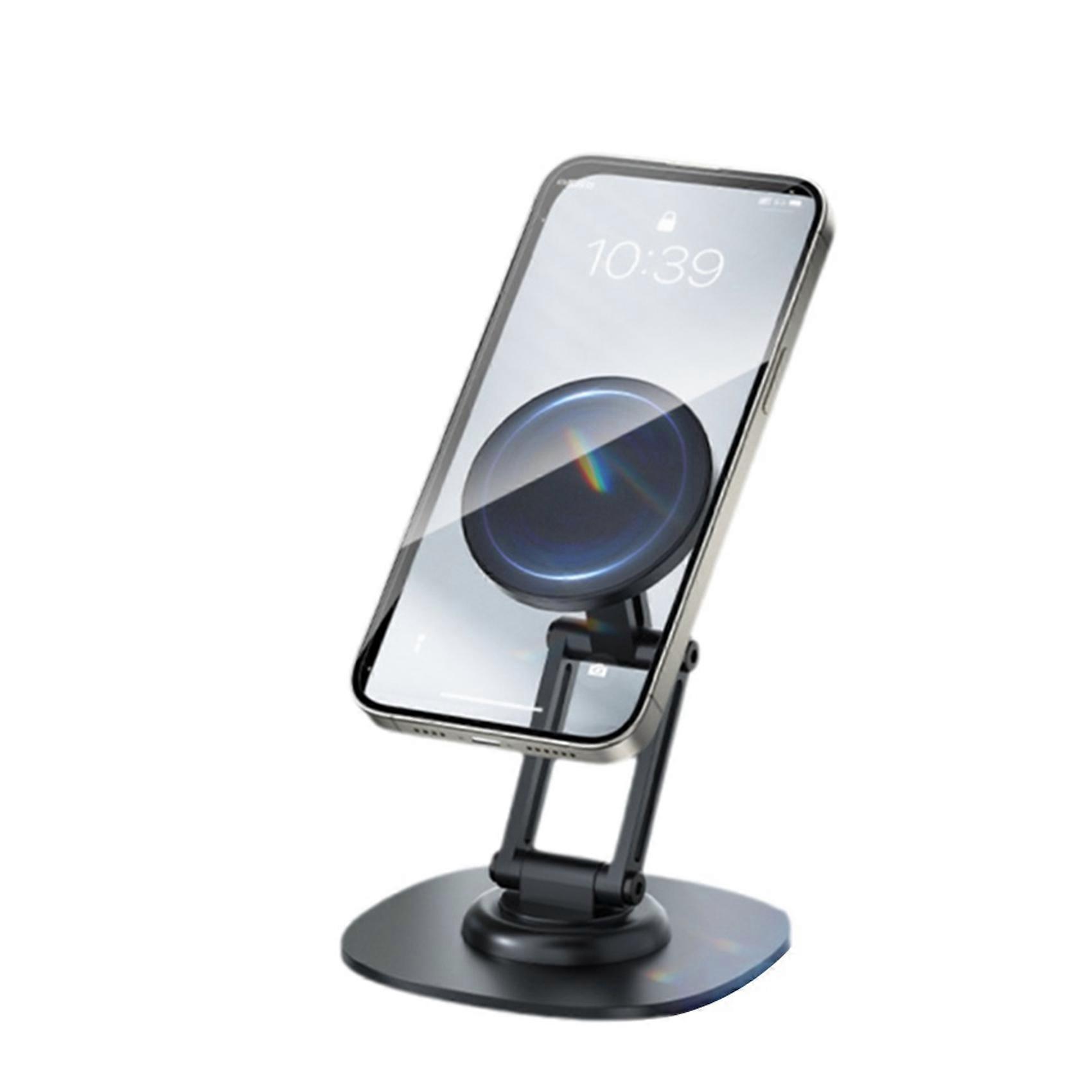 360 Folding Phone Stand for Desk, Adjustable Aluminum Phone Stand for 15 14 13 12 Series Black