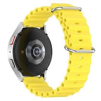 Pasek silikonowy Wave Design do zegarka Samsung Galaxy Watch3 41mm / bieg Sport Universal 20mm - żółty