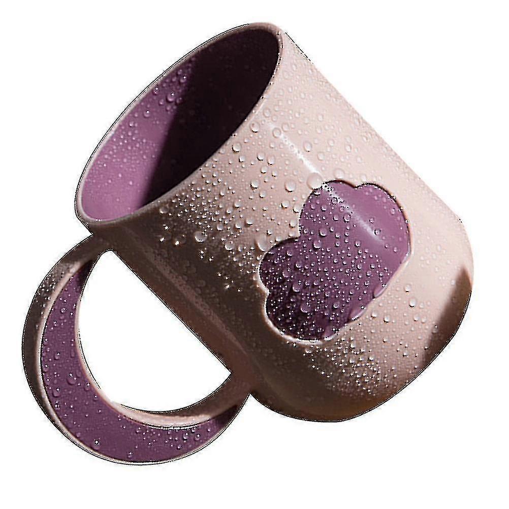 2pcs Plastic Tooth Mug Water Cups Toothbrush Cups Cloud Pattern Bathroom Cup With Handle (pink)