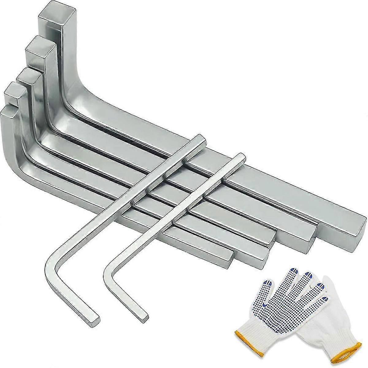 7Pcs Square Head Wrench Set L Shaped Square Key Kit Chromium Vanadium Steel Square Head Screwdrivers, 3-10mm-Yvan
