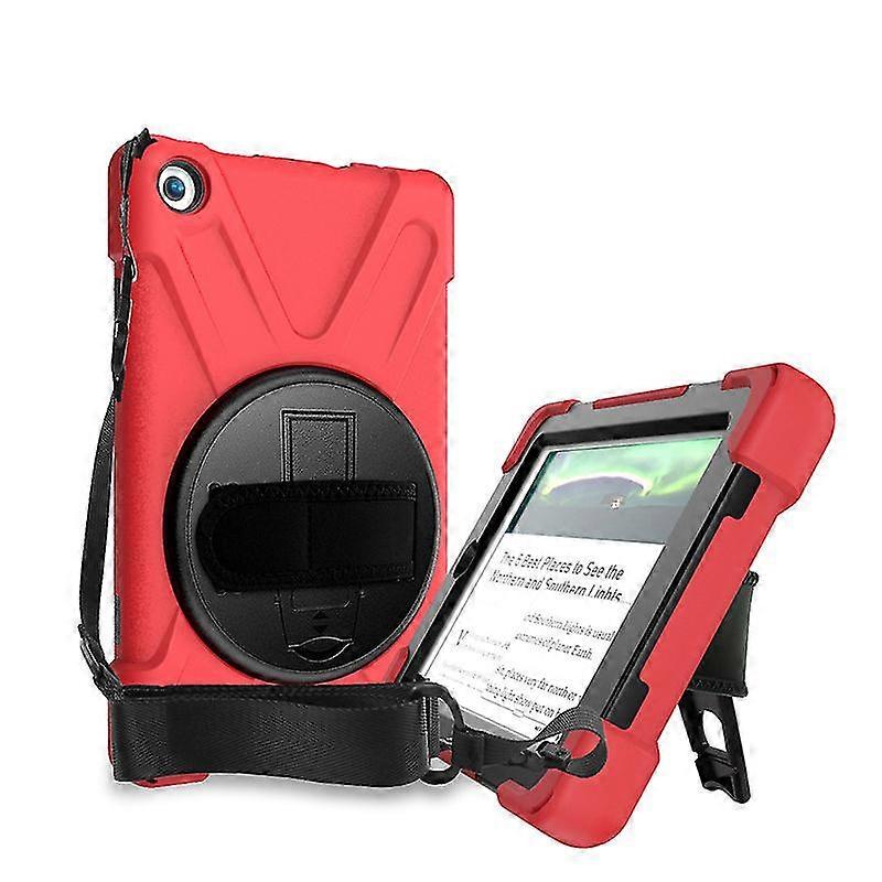 shockproof case compatible with amazon fire hd 8 2020 with hand and shoulder straps