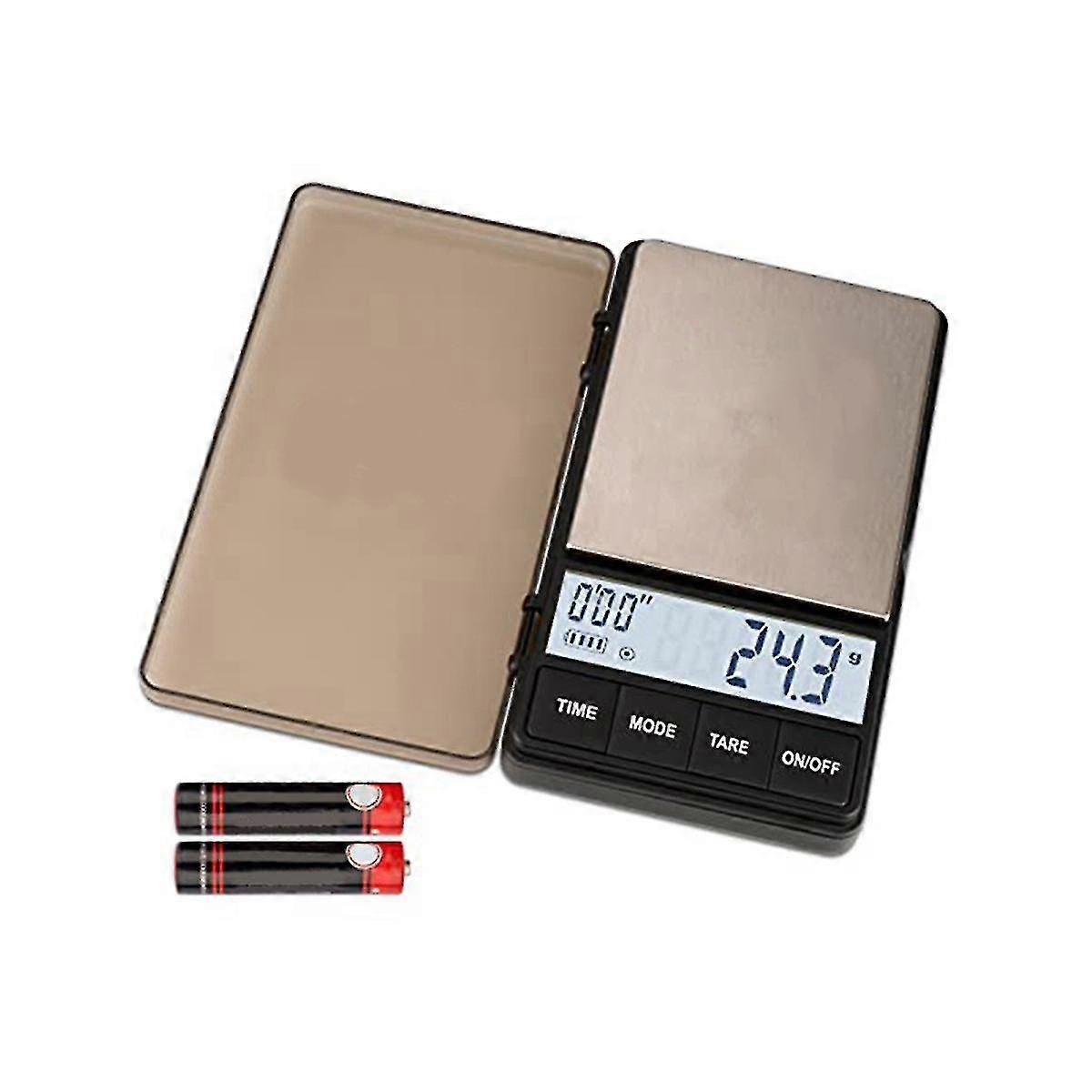 Small Espresso Scale With Timer 1000g X 0.1g, Scales Bright Backlit Lcd Display, 2 Batteries