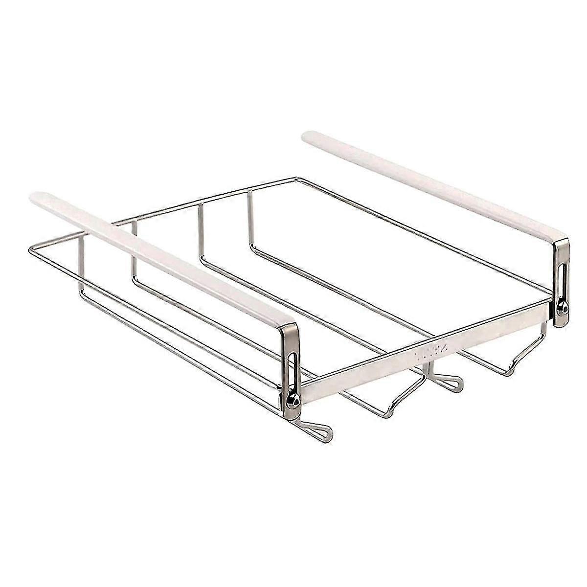 منظم زجاج النبيذ القابل للتعديل ، رف زجاج النبيذ المعدني المعلق ، حامل زجاج النبيذ تحت الخزانة بدون حفر للشريط 23 سم