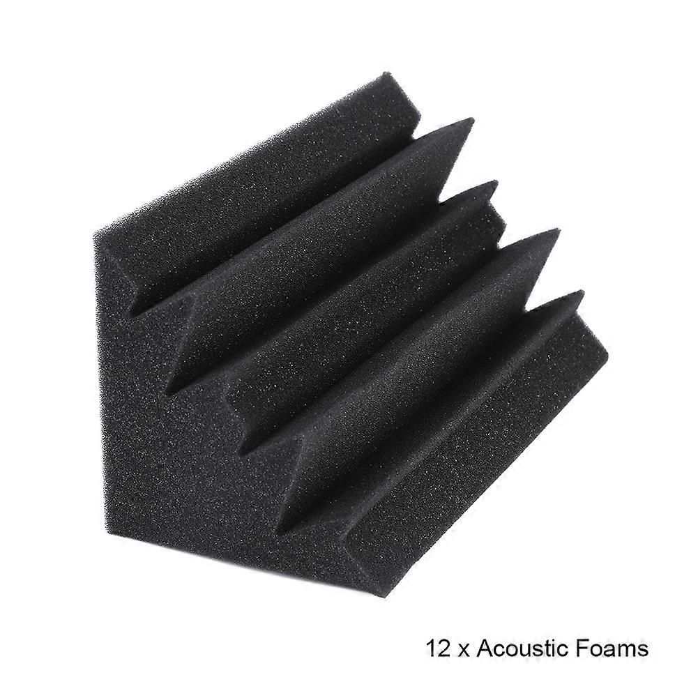 12Pcs Studio Acoustic Soundproofing Sound Foam Absorber Sponge for Corners Treatment