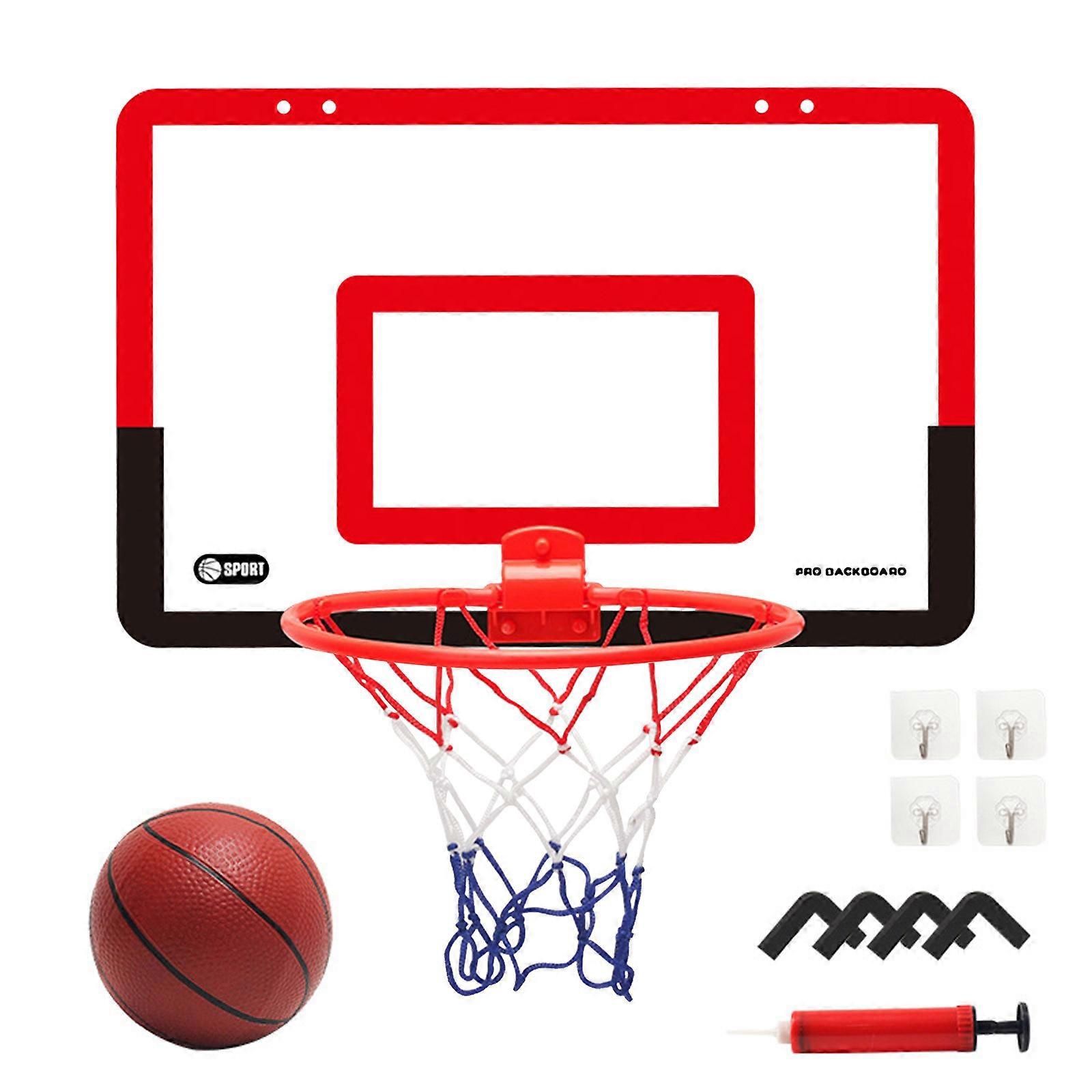 Transparent Hanging Door Basketball Board Punch-free Basketball Backboard With 1 Basket Net 4 Hook 1 Basketball 241931