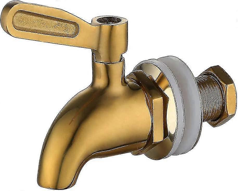 304 roterende ledningsvandsdispenser i rustfrit stål til juice, øl - bruges til vin, øl, juice, drikkevarefontæne, drikkevaredispenser (guld16 mm)
