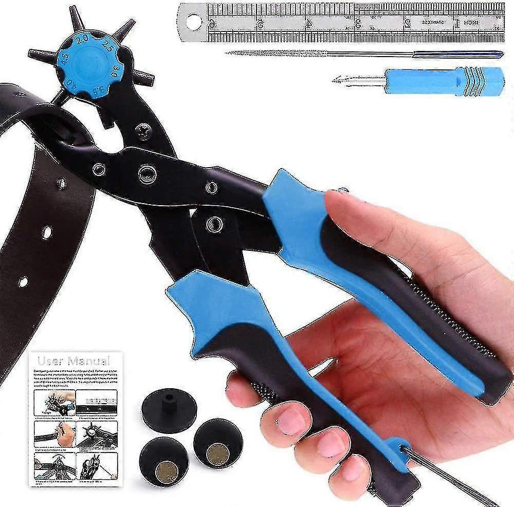Leather Hole Punch, Belt Hole Puncher - Upgraded Version With Hole Size Dial, Premium Puncher