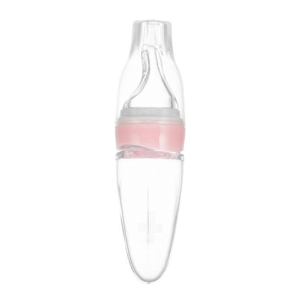Baby Medicine Water Feeder Edible Silicone Simulation Pacifier Nipple With Scale(Pink 40mL)