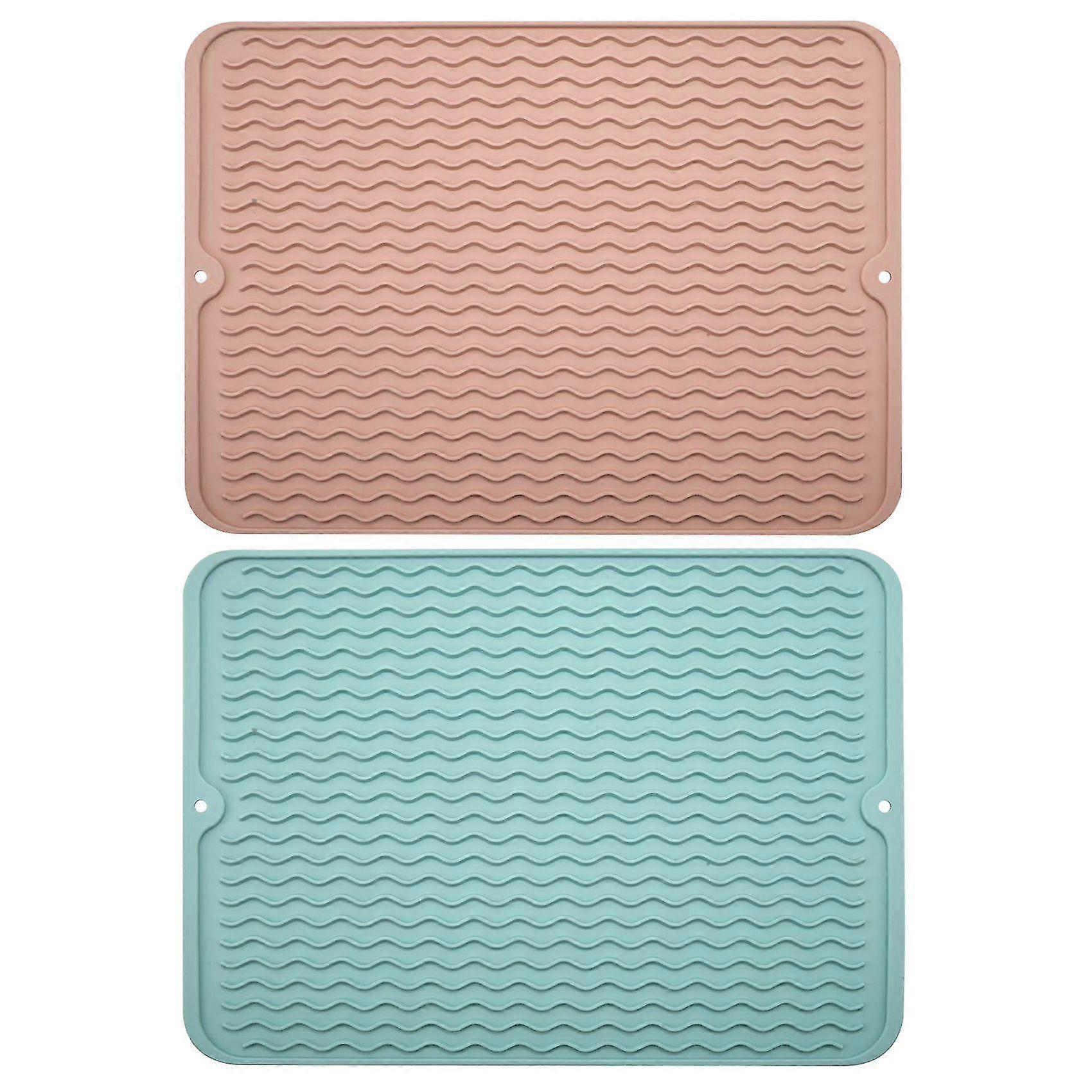 2pcs Silicone Dish Drying Mat For Multiple Usage,easy Clean,eco-friendly,heat-resistant Silicone Mat