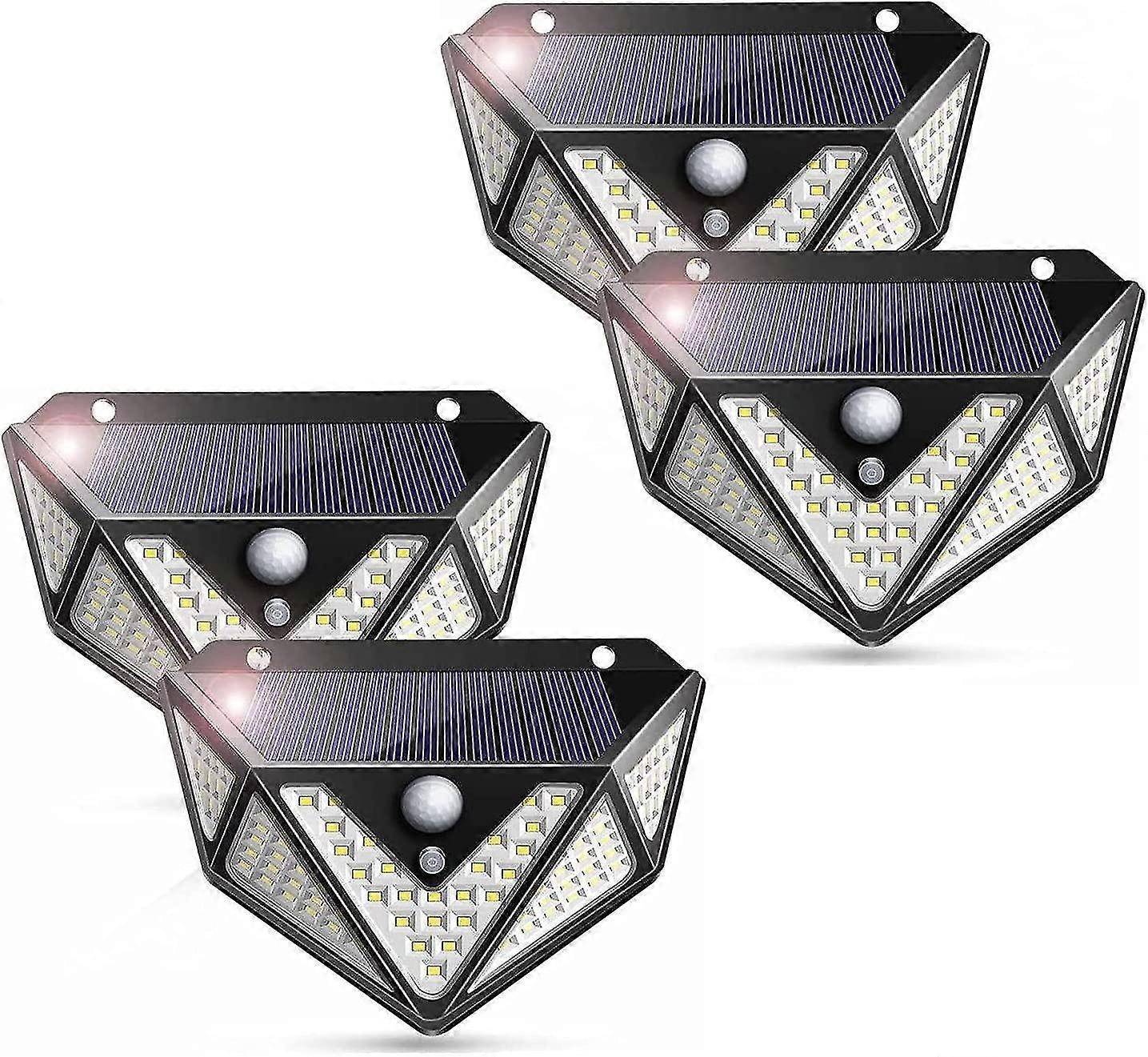 4 pack 100 led wide angle solar light