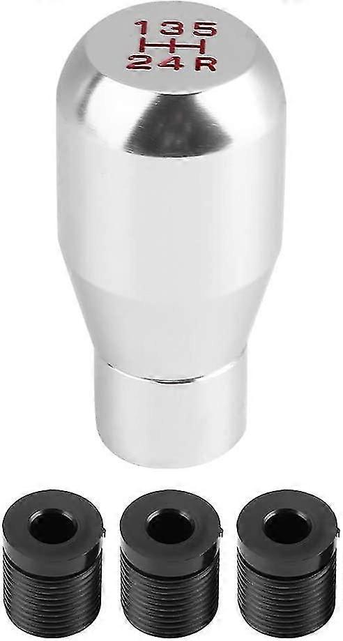 5 Speed Manual Metal Chrome Shift Knob Lever Stick Pen Handle Head Car Styling Accessoriessilver