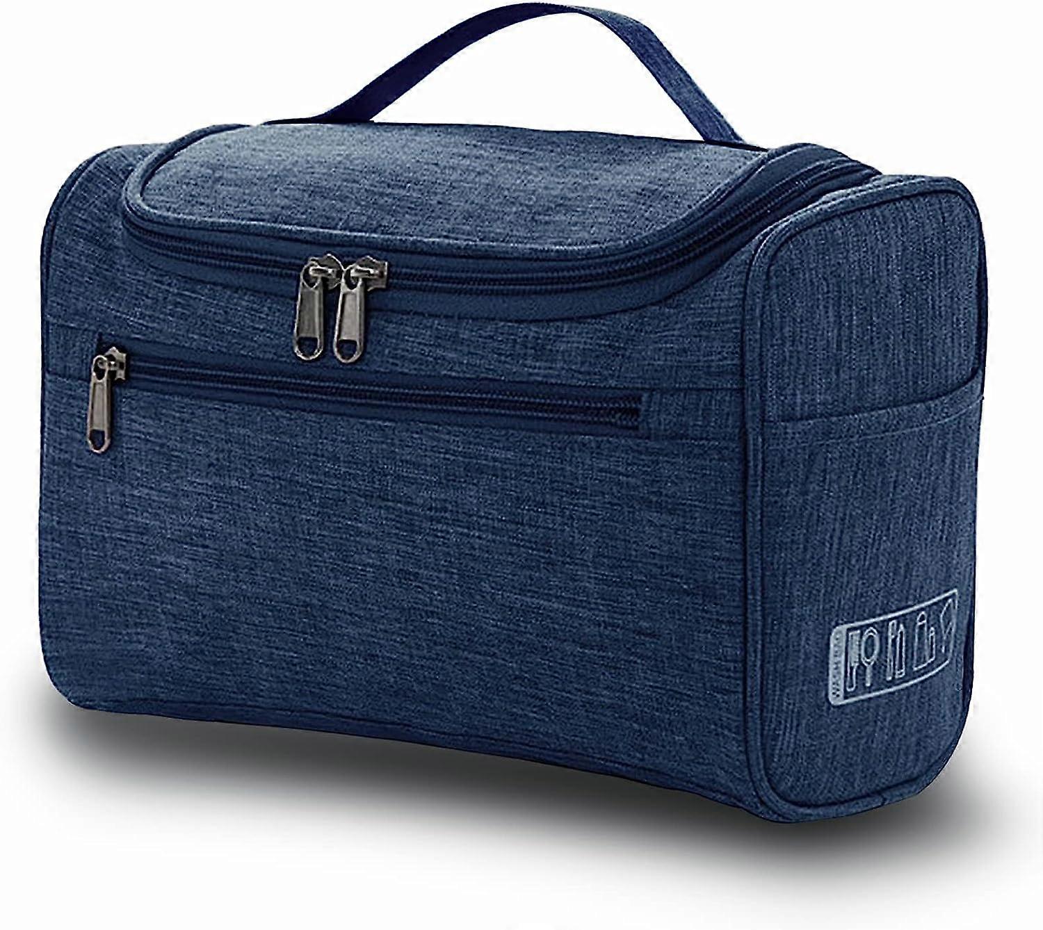 Kulturbeutel, hängender Reise-Kulturbeutel für Frauen und Männer, wasserfeste Kosmetik-Reisetaschen mit Griff und Haken Dunkelblau