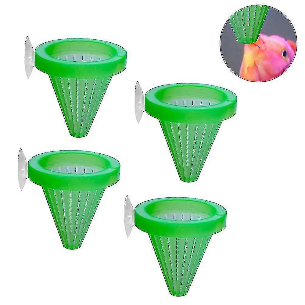 Aquarium Live Red Worm Cone Feeder Plastic Frozen Brine Shrimp (4 Pieces, Green)